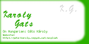 karoly gats business card